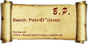 Basch Petróniusz névjegykártya